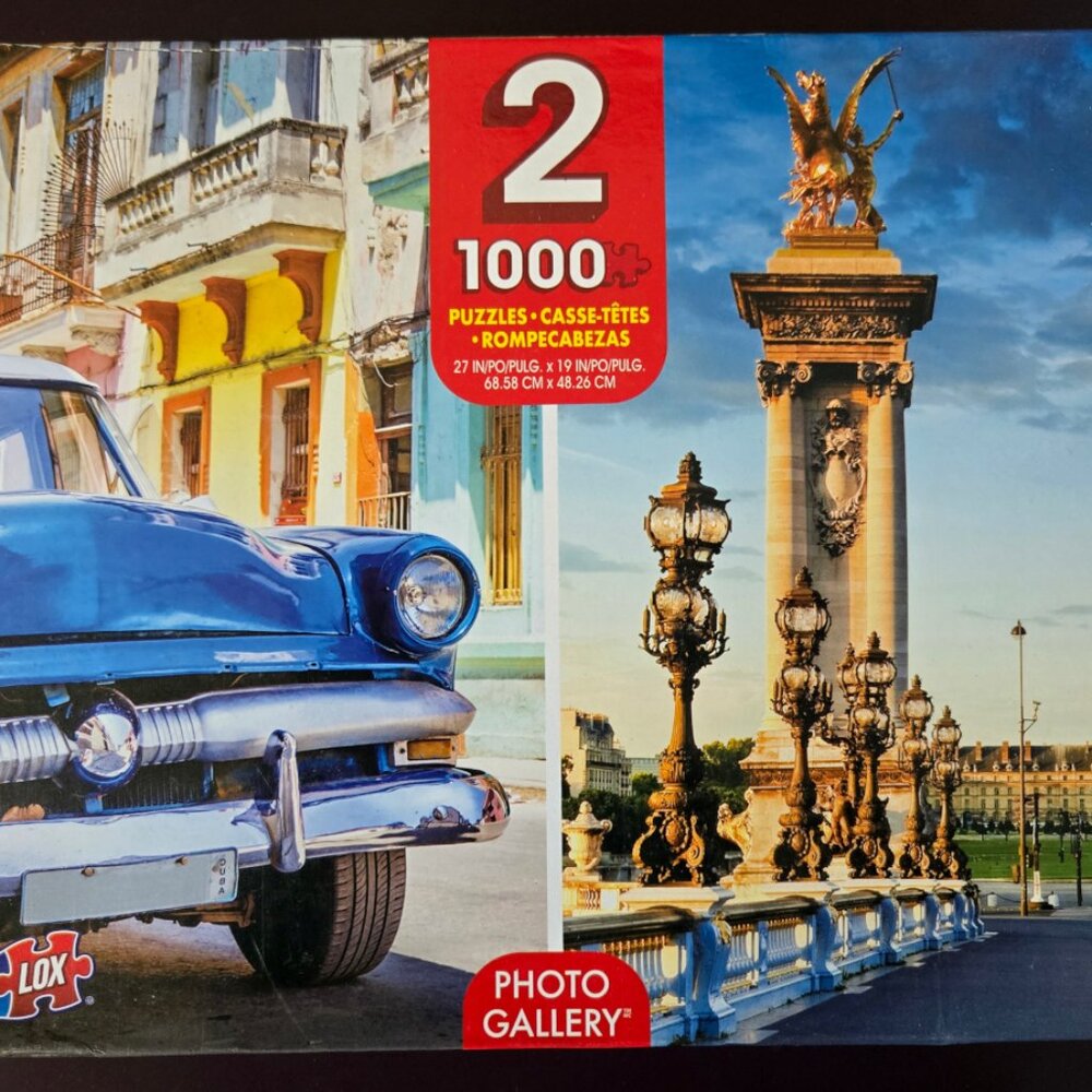 Vintage classic car | Ponte Alexandre III, two 1000 piece puzzles